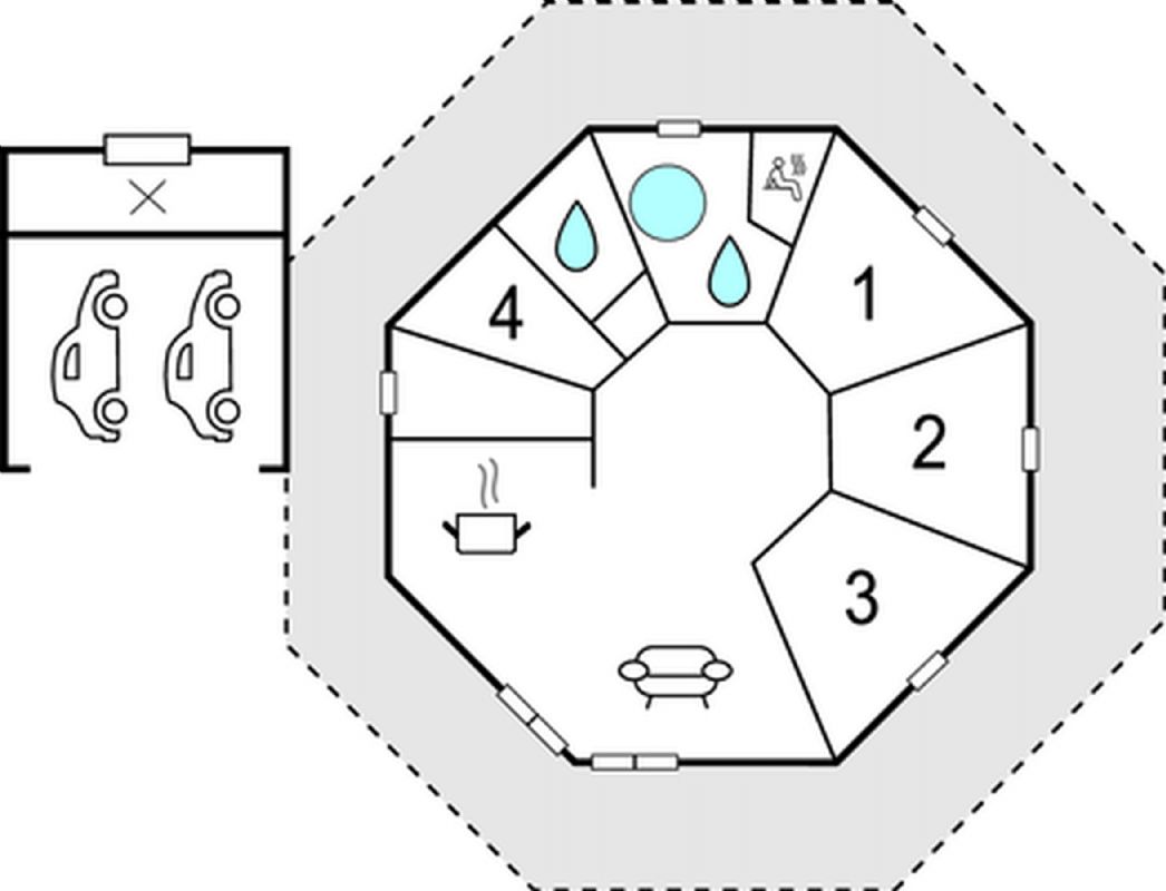 Plan oversigt. Carporten er vk og lavet til Multirum